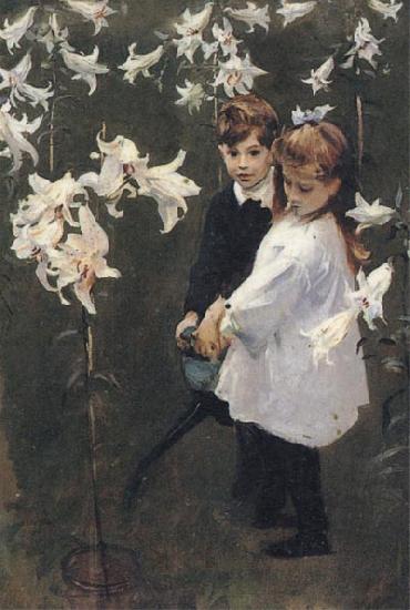 John Singer Sargent Garden Study of the Vickers Children Germany oil painting art